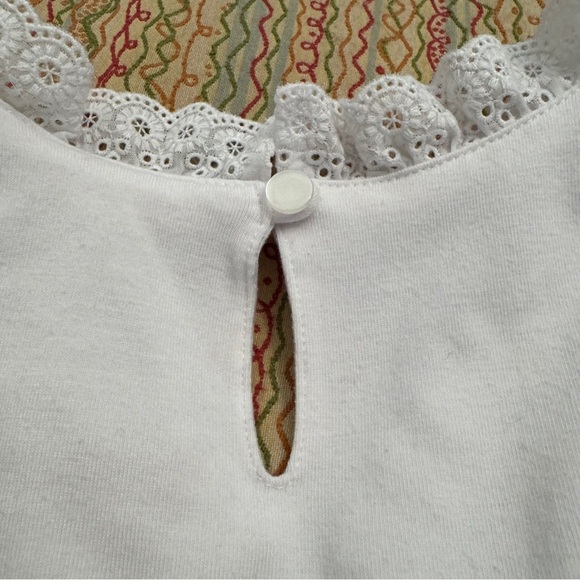 American Girl Rebecca Inspired White Pajama Top with Lace/Bow Detail Girls 10/12 - Picture 4 of 11